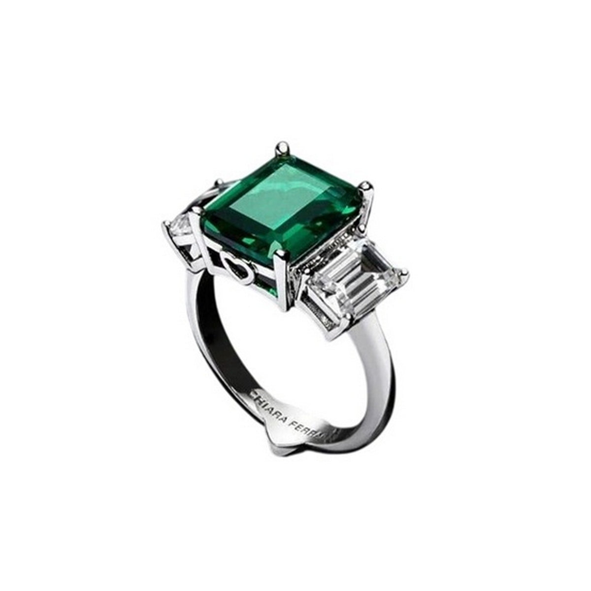 Emerald - Front - Chiara Ferragni Womens-Ladies Polished Cubic Zirconia Square Ring