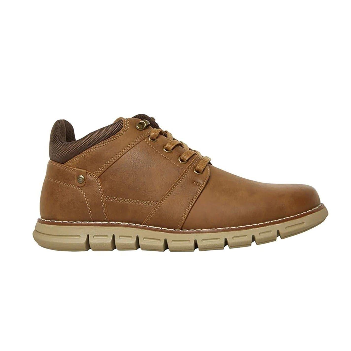 Tan - Front - Nicholas Deakins Mens Leather Lace Up Ankle Boots