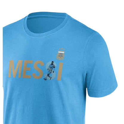 Blue - Side - Argentina Mens Lionel Messi T-Shirt