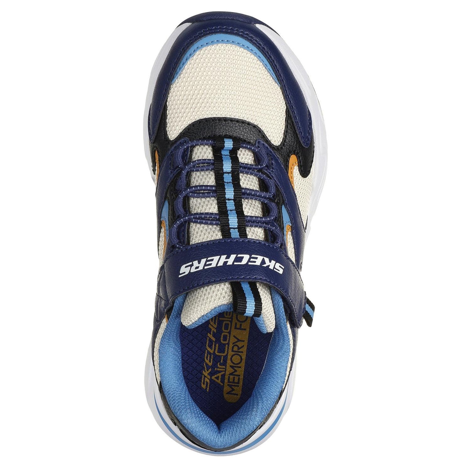 Navy-Multicoloured - Side - Skechers Childrens-Kids Bobsbamina Colour Block Trainers