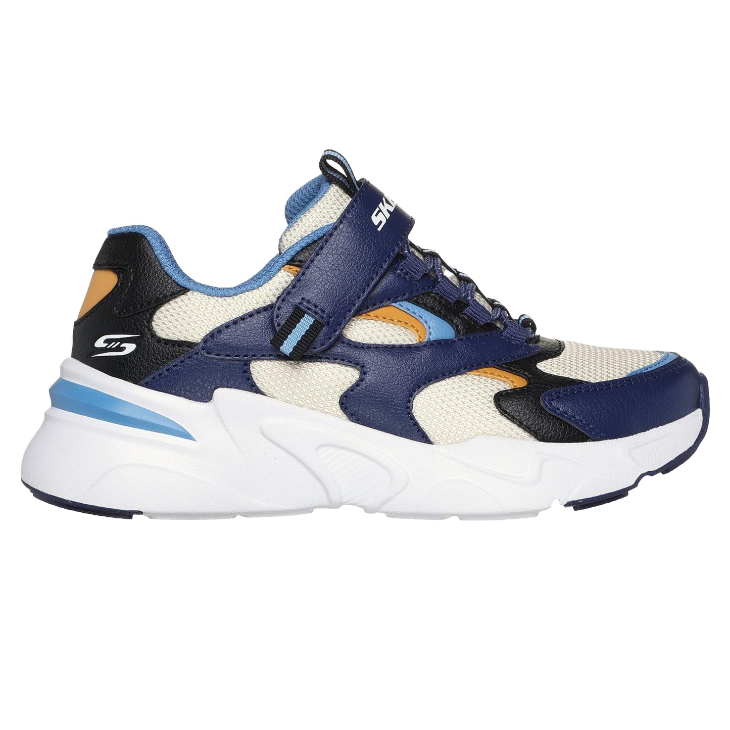 Navy-Multicoloured - Front - Skechers Childrens-Kids Bobsbamina Colour Block Trainers