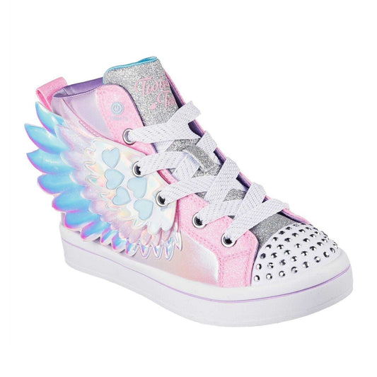 Pink - Front - Skechers Girls TwiLites2.0 High Top Trainers