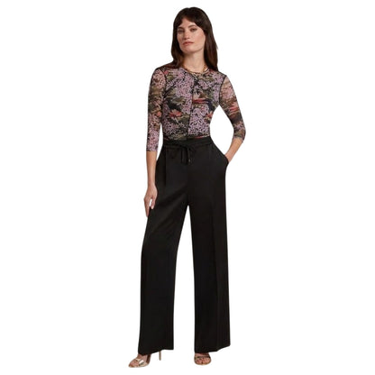 Black - Lifestyle - Ted Baker Womens-Ladies Printed Mesh Slim T-Shirt