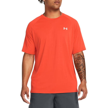 Orange - Side - Under Armour Mens Tech Reflective Short-Sleeved T-Shirt
