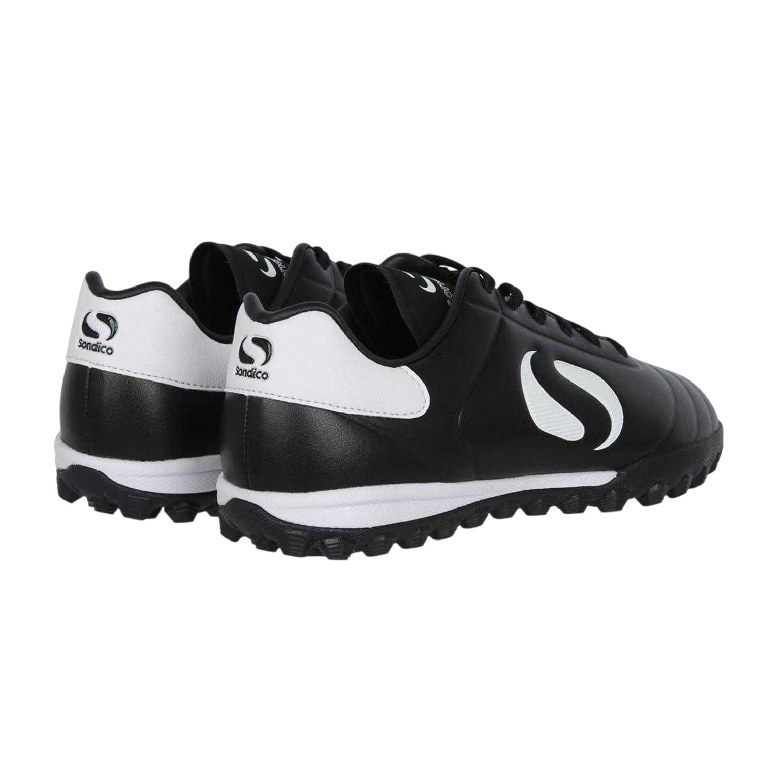 Black-White - Back - Sondico Childrens-Kids Strike Astro Turf Trainers