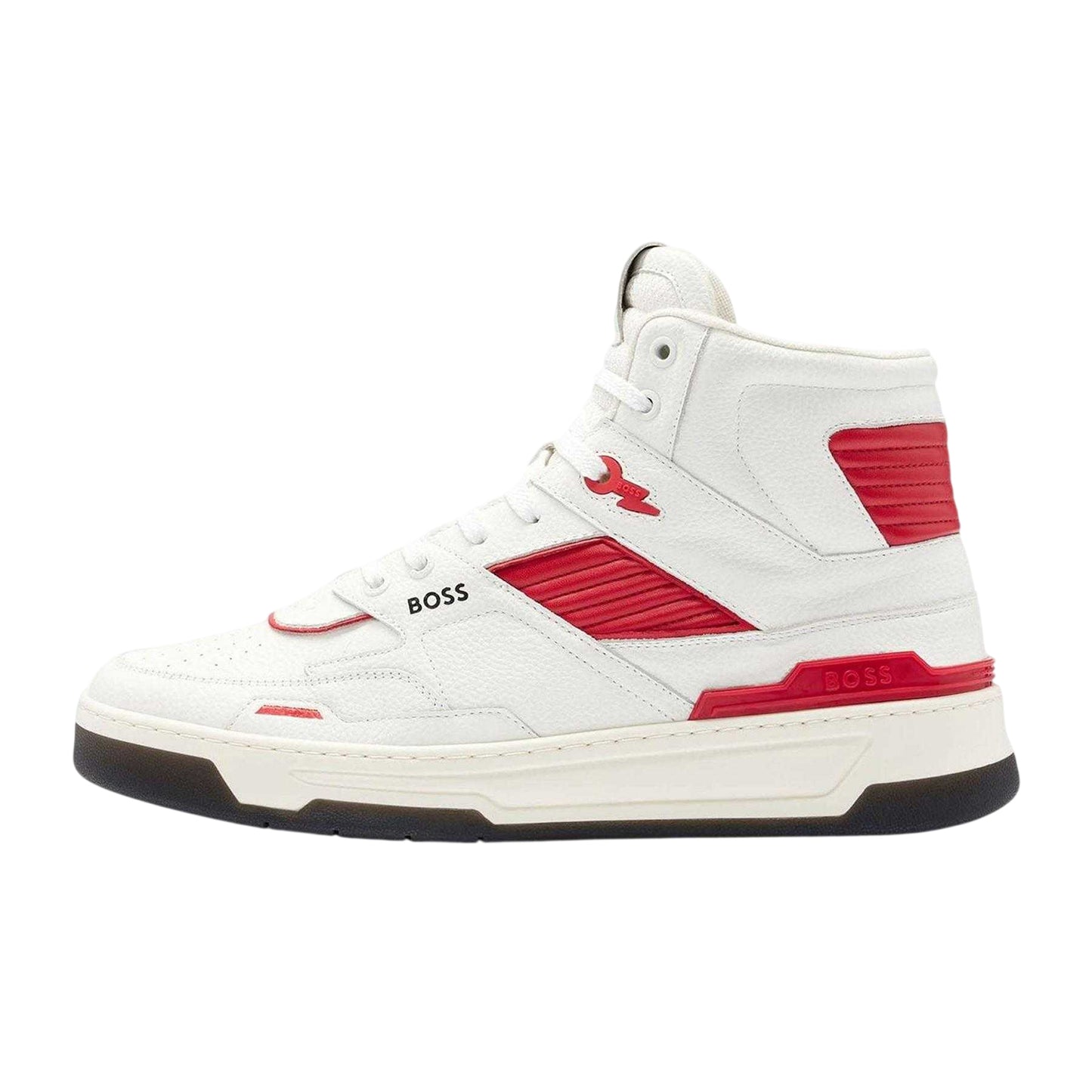 White - Back - Boss Mens Leather Trainers