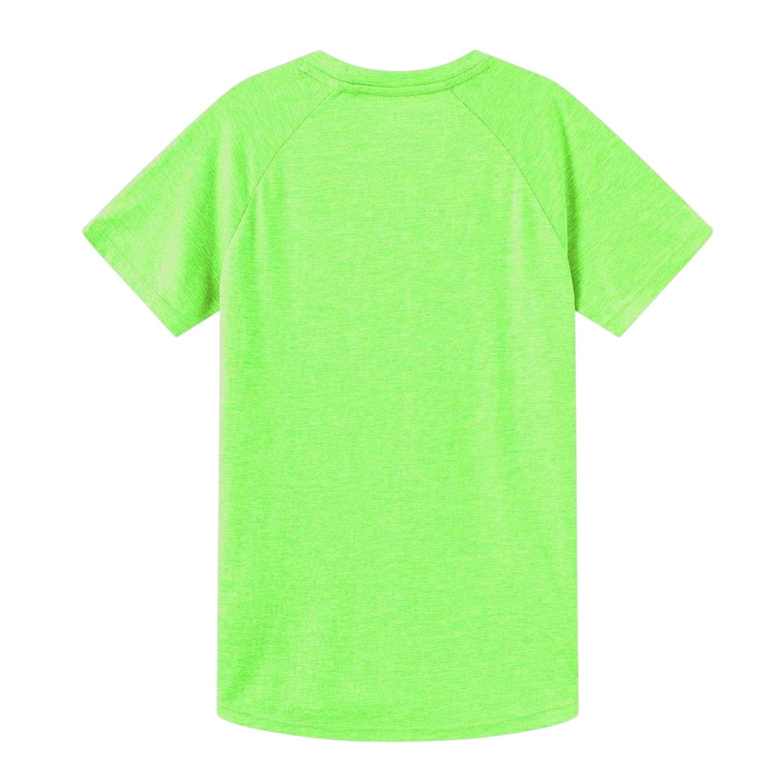 Fluorescent Green - Back - Everlast Childrens-Kids Flex Logo T-Shirt