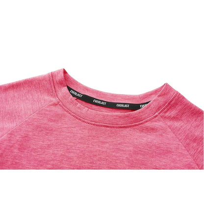 Pink Marl - Side - Everlast Childrens-Kids Flex Logo T-Shirt