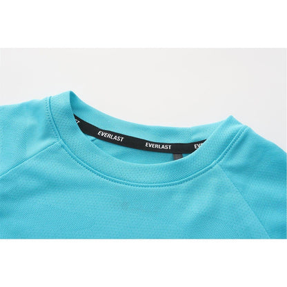 Cyan - Side - Everlast Childrens-Kids Flex Logo T-Shirt