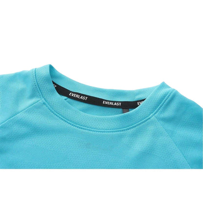 Cyan-Blue - Side - Everlast Childrens-Kids Flex Logo T-Shirt