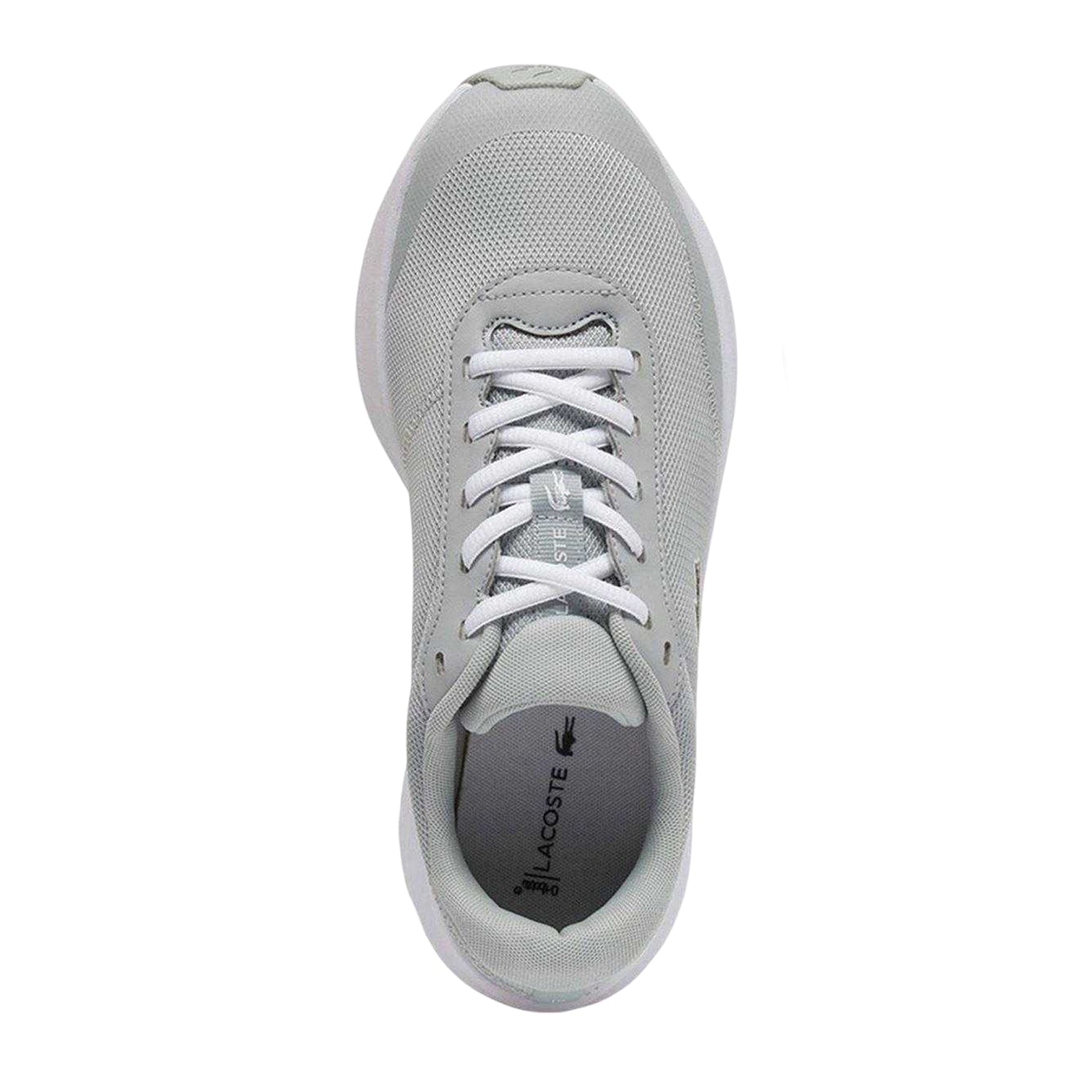Grey-White - Side - Lacoste Mens Neo Runbase Mesh Cushioned Trainers