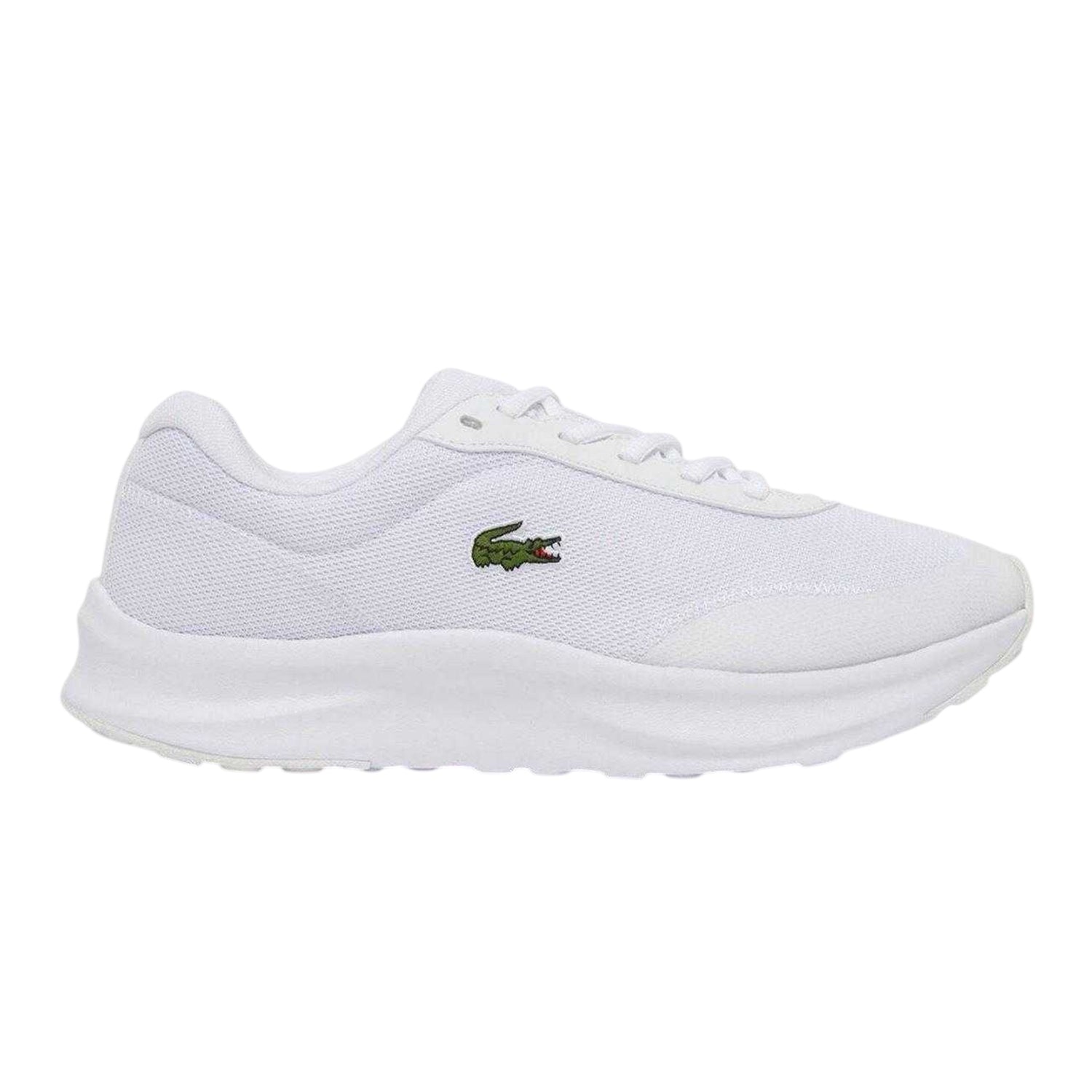 White - Front - Lacoste Mens Neo Runbase Mesh Cushioned Trainers