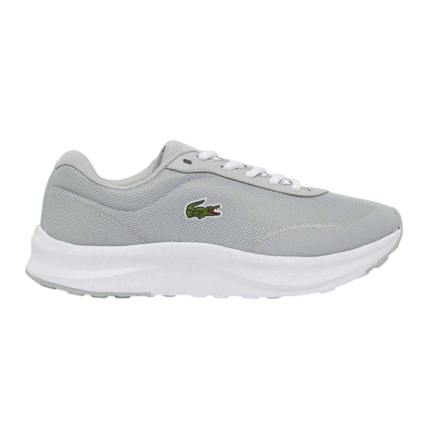 Grey-White - Front - Lacoste Mens Neo Runbase Mesh Cushioned Trainers