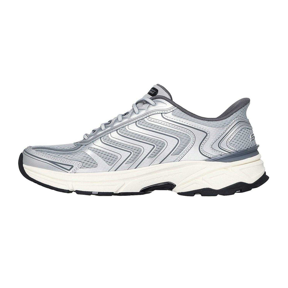 Slate-Grey - Back - Skechers Mens Mesh Lace Up Trainers