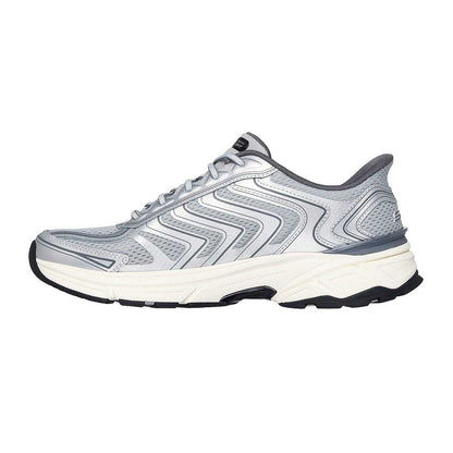 Slate-Grey - Back - Skechers Mens Mesh Lace Up Trainers