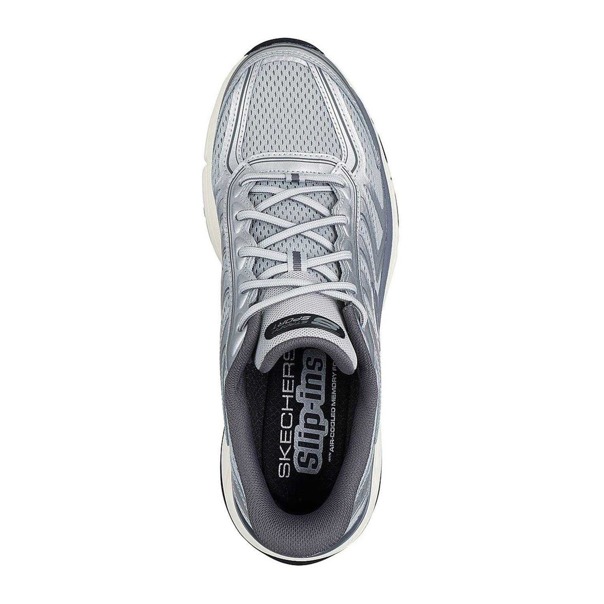 Slate-Grey - Side - Skechers Mens Mesh Lace Up Trainers
