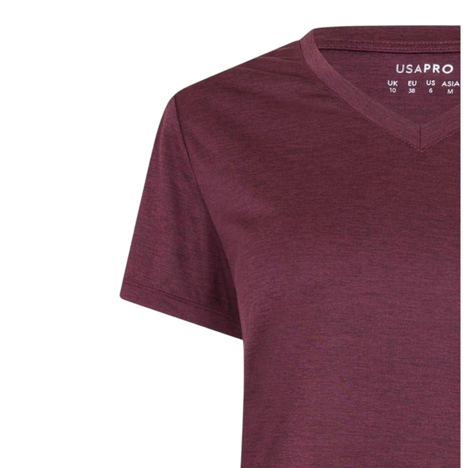 Dark Cherry - Side - USA Pro Womens-Ladies Plain V Neck T-Shirt