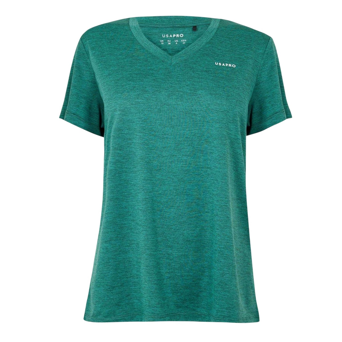Forest Green - Front - USA Pro Womens-Ladies Plain V Neck T-Shirt