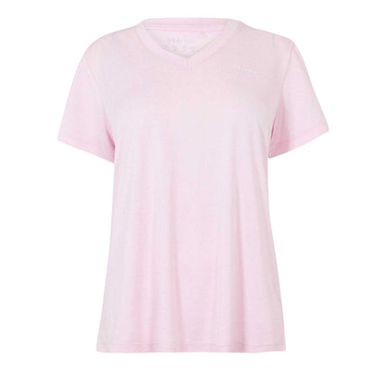 Light Pink - Front - USA Pro Womens-Ladies Plain V Neck T-Shirt