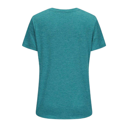 Teal - Back - USA Pro Womens-Ladies Plain V Neck T-Shirt