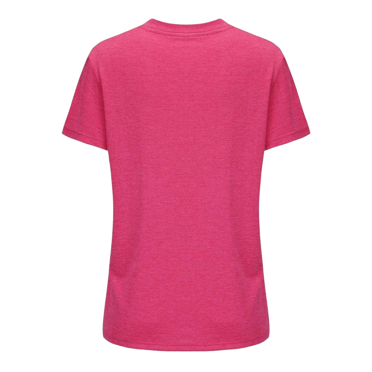 Bright Pink - Back - USA Pro Womens-Ladies Plain V Neck T-Shirt