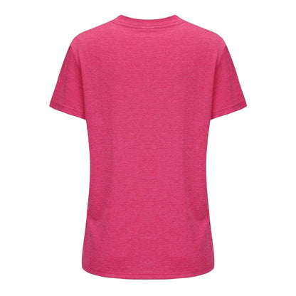 Bright Pink - Back - USA Pro Womens-Ladies Plain V Neck T-Shirt