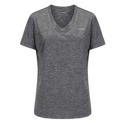 Charcoal - Front - USA Pro Womens-Ladies Plain V Neck T-Shirt