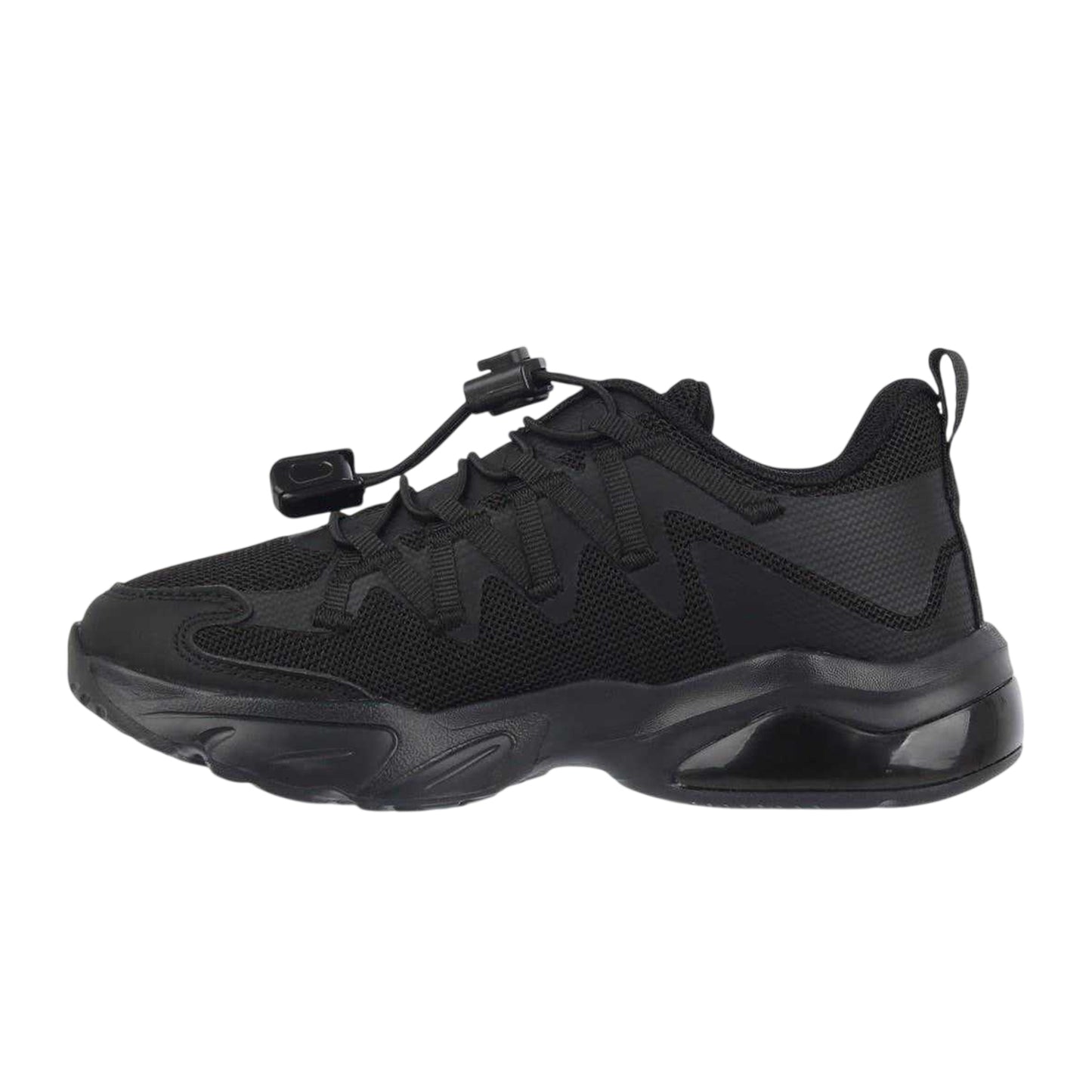 Black - Side - Slazenger Childrens-Kids Chunky Heel Trainers