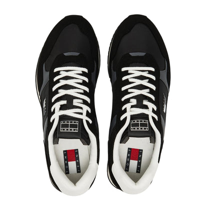 Black - Side - Tommy Jeans Mens Round Toe Running Trainers