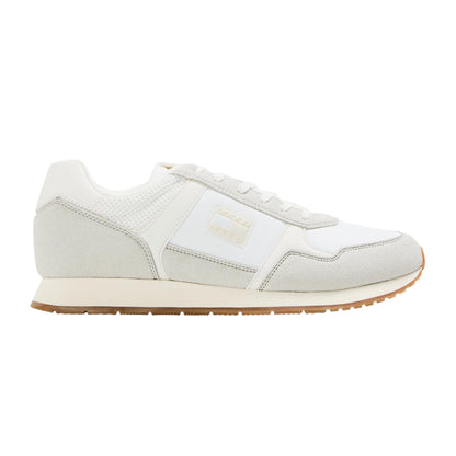 Ecru - Front - Tommy Jeans Mens Round Toe Running Trainers