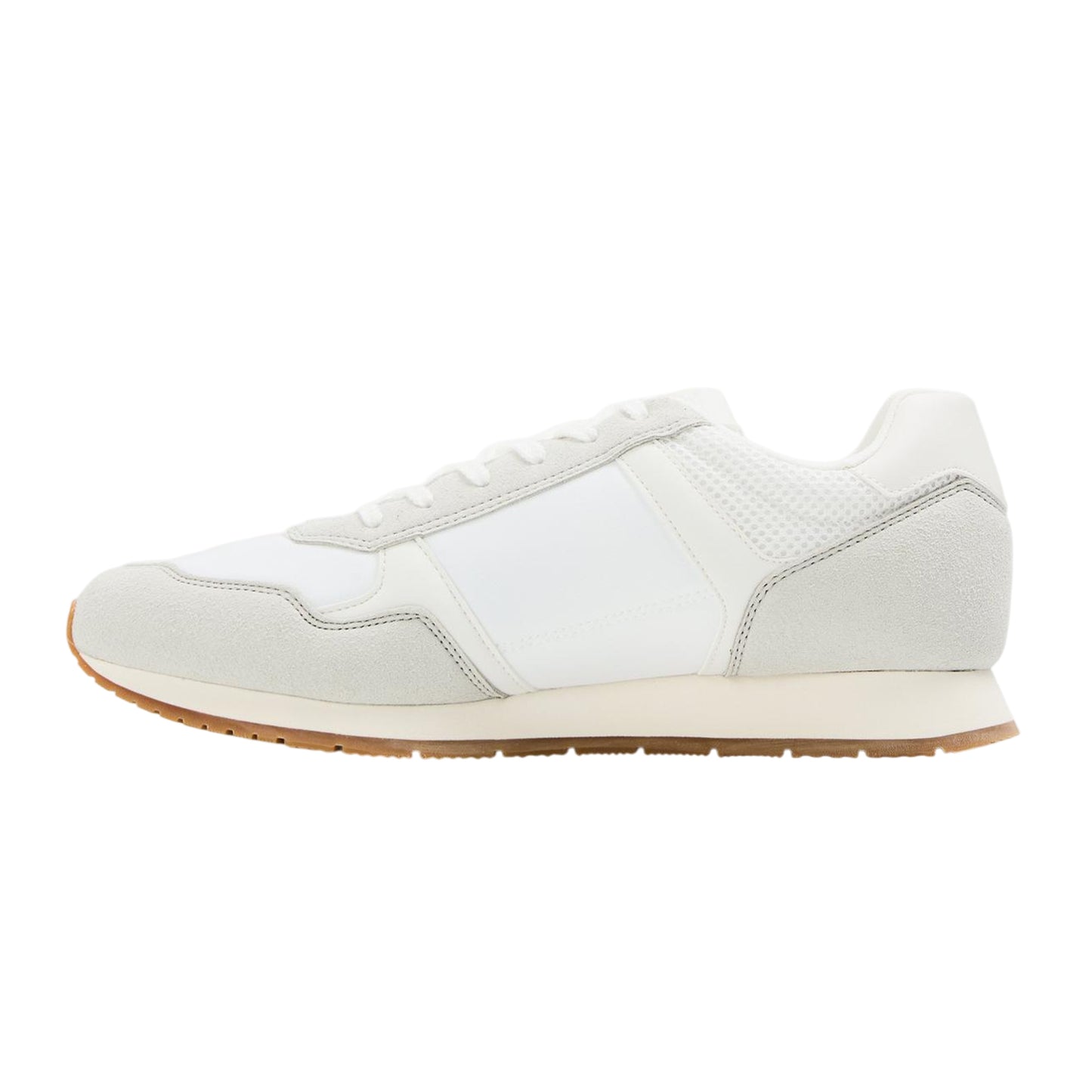 Ecru - Back - Tommy Jeans Mens Round Toe Running Trainers