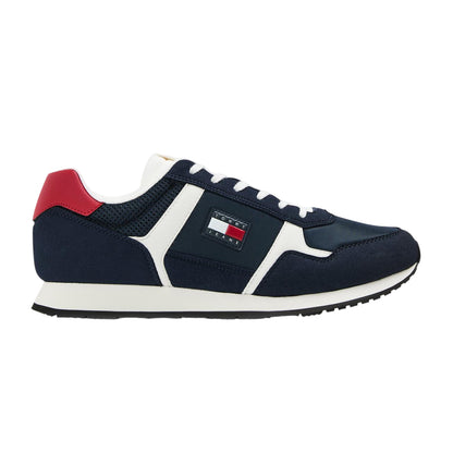 Night-Navy-White - Front - Tommy Jeans Mens Round Toe Running Trainers