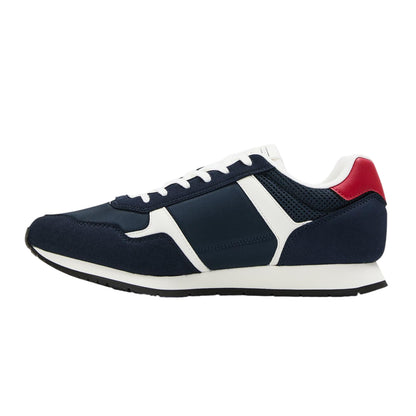 Night-Navy-White - Back - Tommy Jeans Mens Round Toe Running Trainers