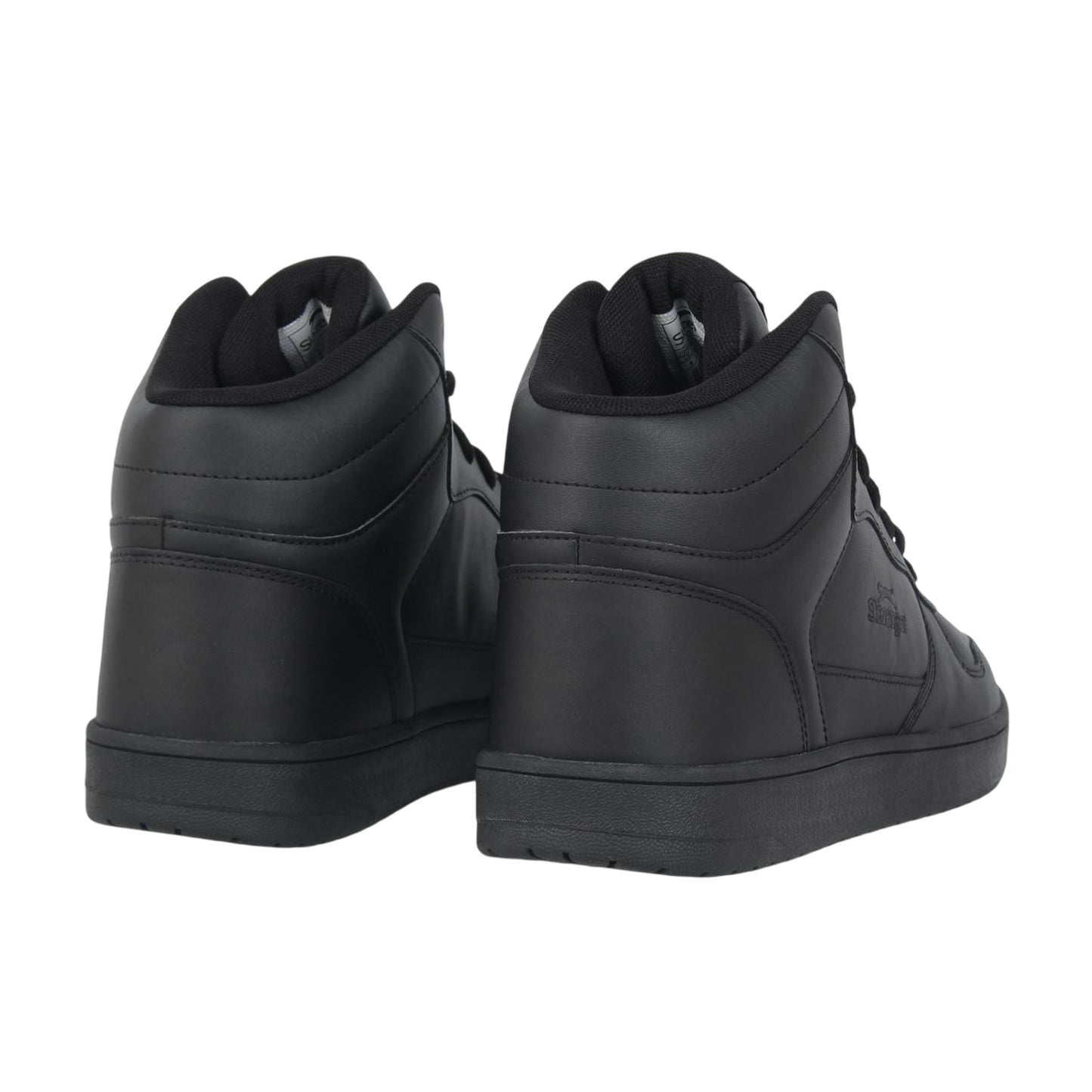 Black - Back - Slazenger Mens Tower Wint Leather High Top Trainers