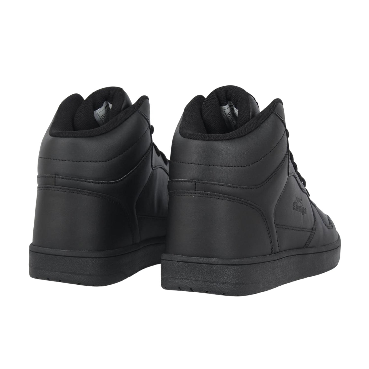 Black - Back - Slazenger Mens Tower Wint Leather High Top Trainers