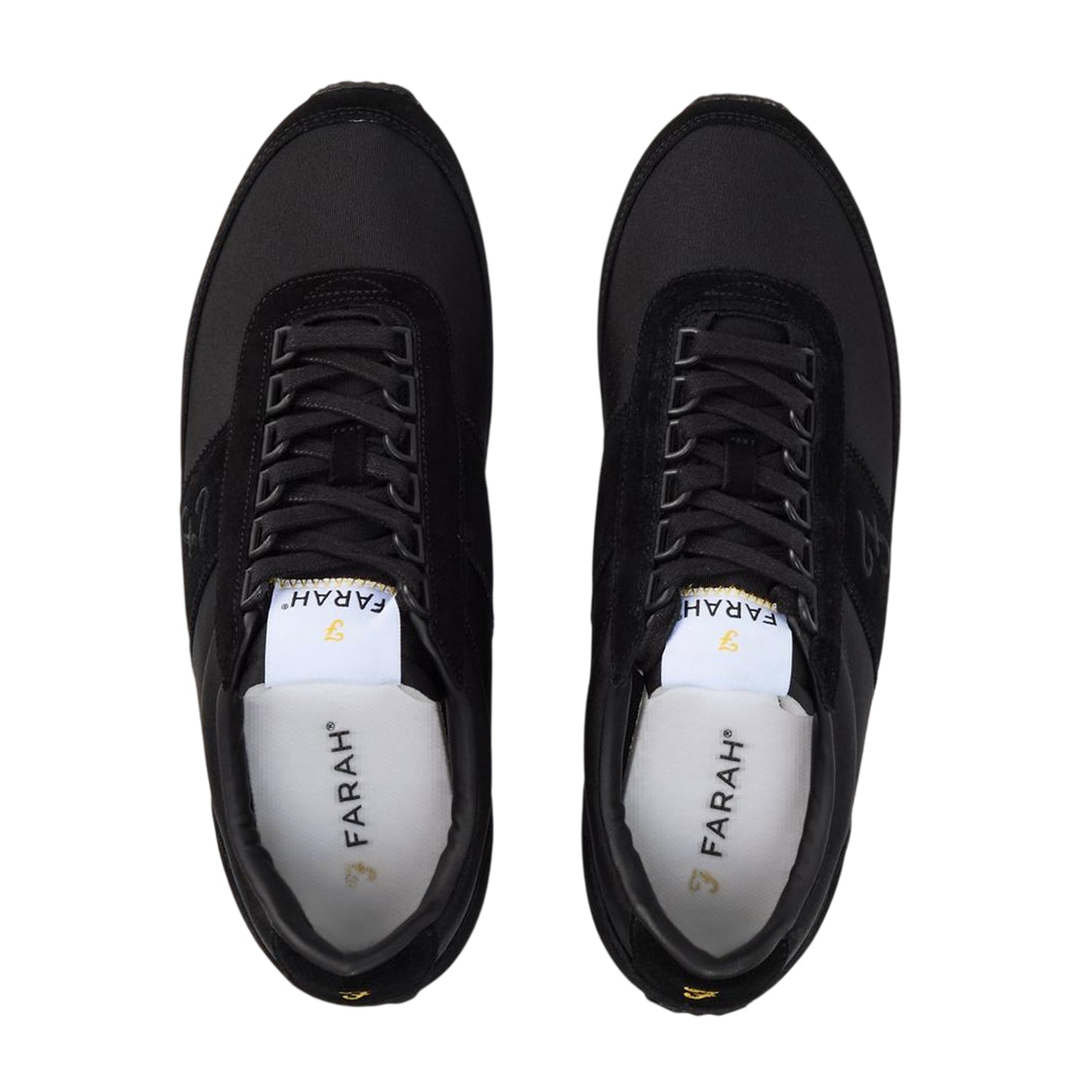 Black - Side - Farah Mens Darton Dual Fabric Trainers