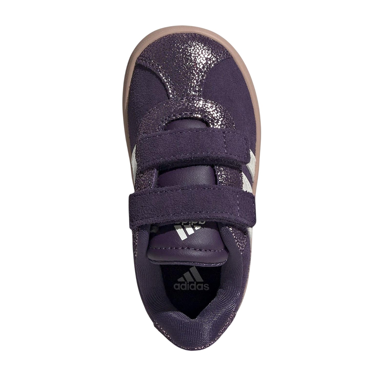 Plum - Lifestyle - Adidas Childrens-Kids VL Court 3.0 Stripes Round Toe Trainers