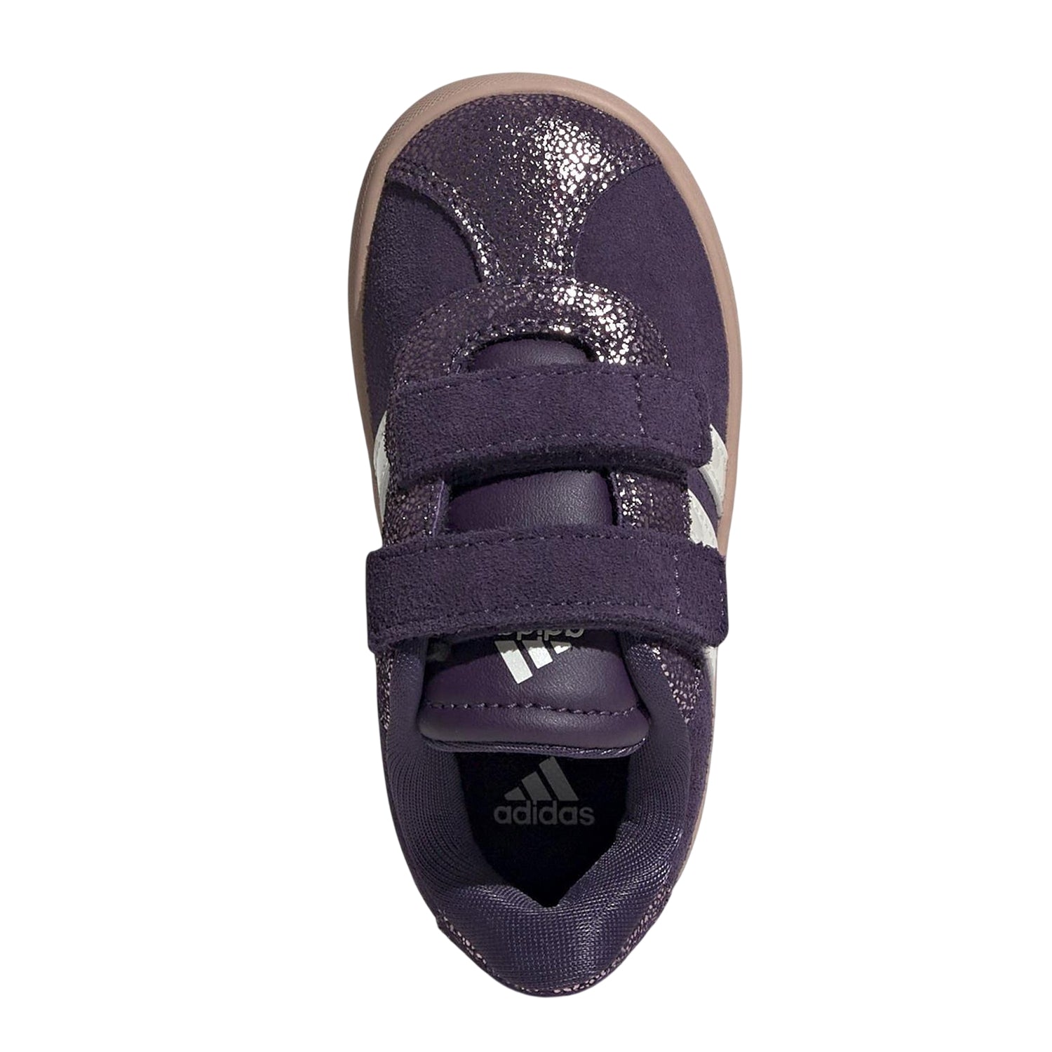 Plum - Lifestyle - Adidas Childrens-Kids VL Court 3.0 Stripes Round Toe Trainers