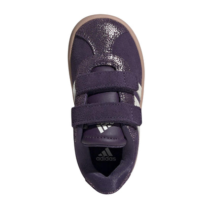 Plum - Lifestyle - Adidas Childrens-Kids VL Court 3.0 Stripes Round Toe Trainers