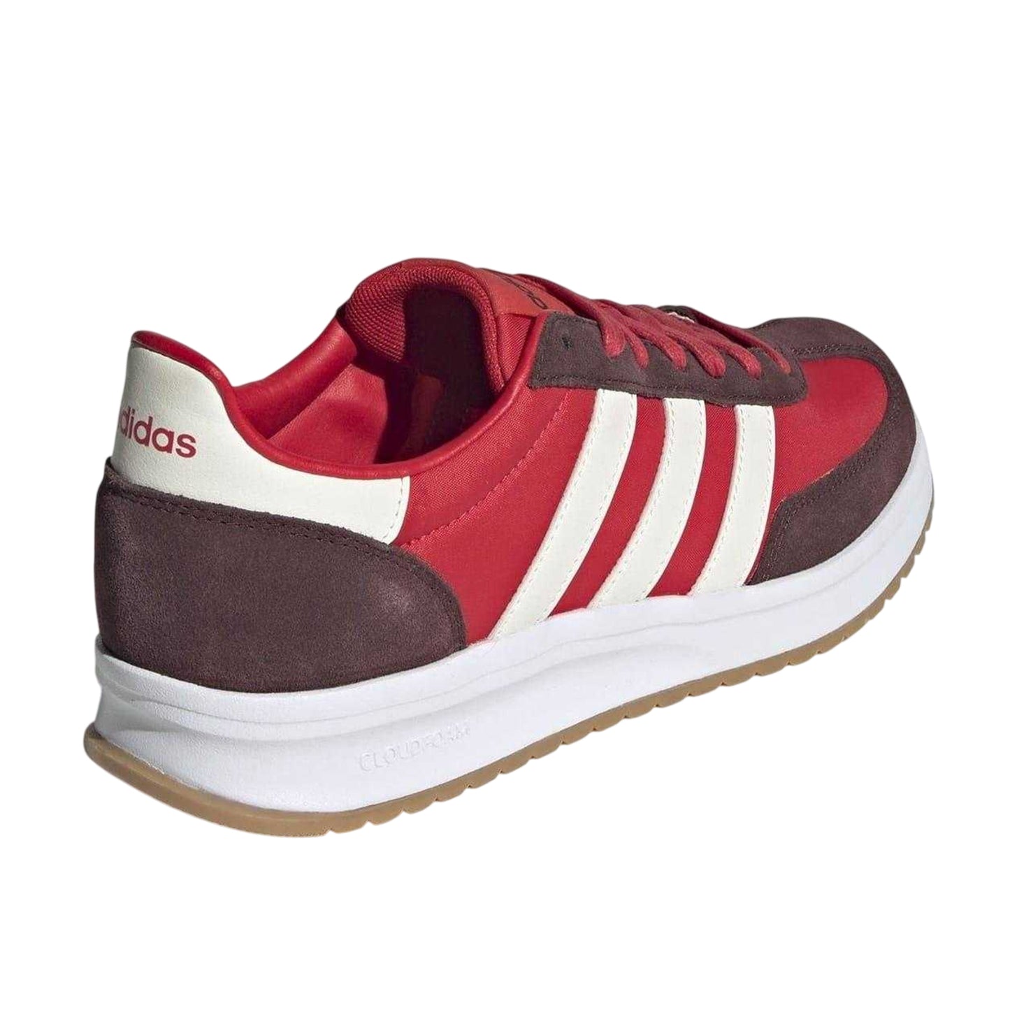 Black Cherry-White - Back - Adidas Mens Run 70s 2.0 Stripes Leather Trainers