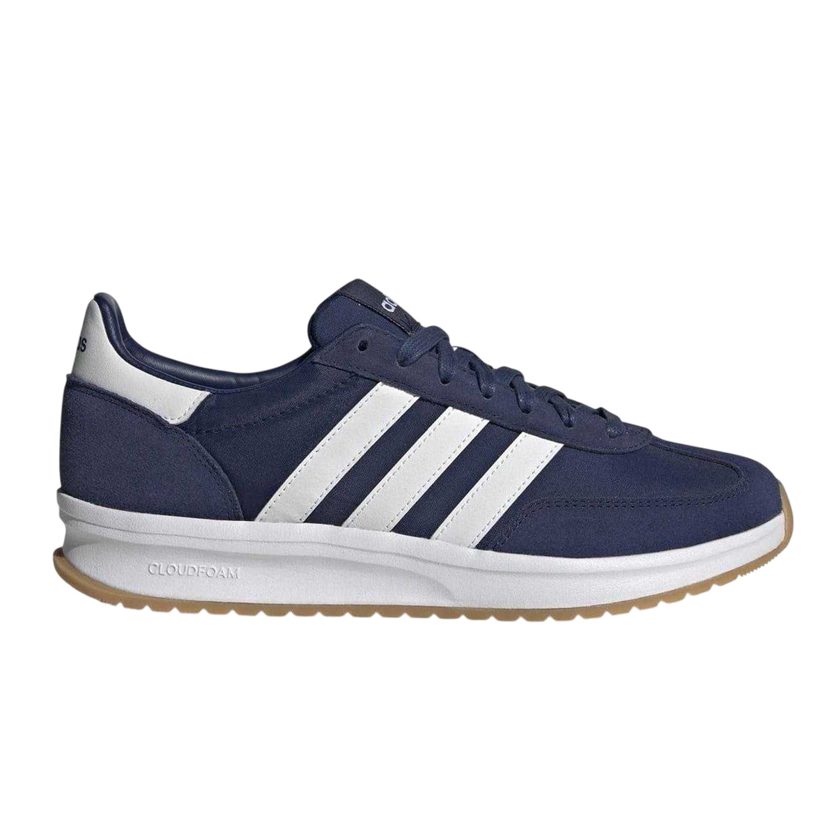 Ink-White - Front - Adidas Mens Run 70s 2.0 Stripes Leather Trainers