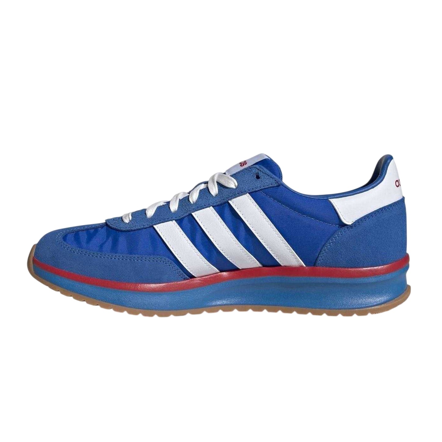 Ink-White-Black Cherry - Side - Adidas Mens Run 70s 2.0 Stripes Leather Trainers
