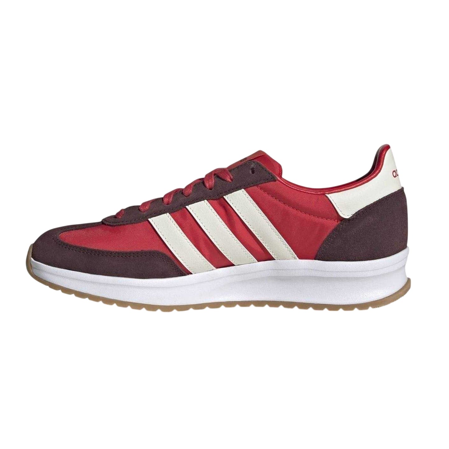 Black Cherry-White - Side - Adidas Mens Run 70s 2.0 Stripes Leather Trainers