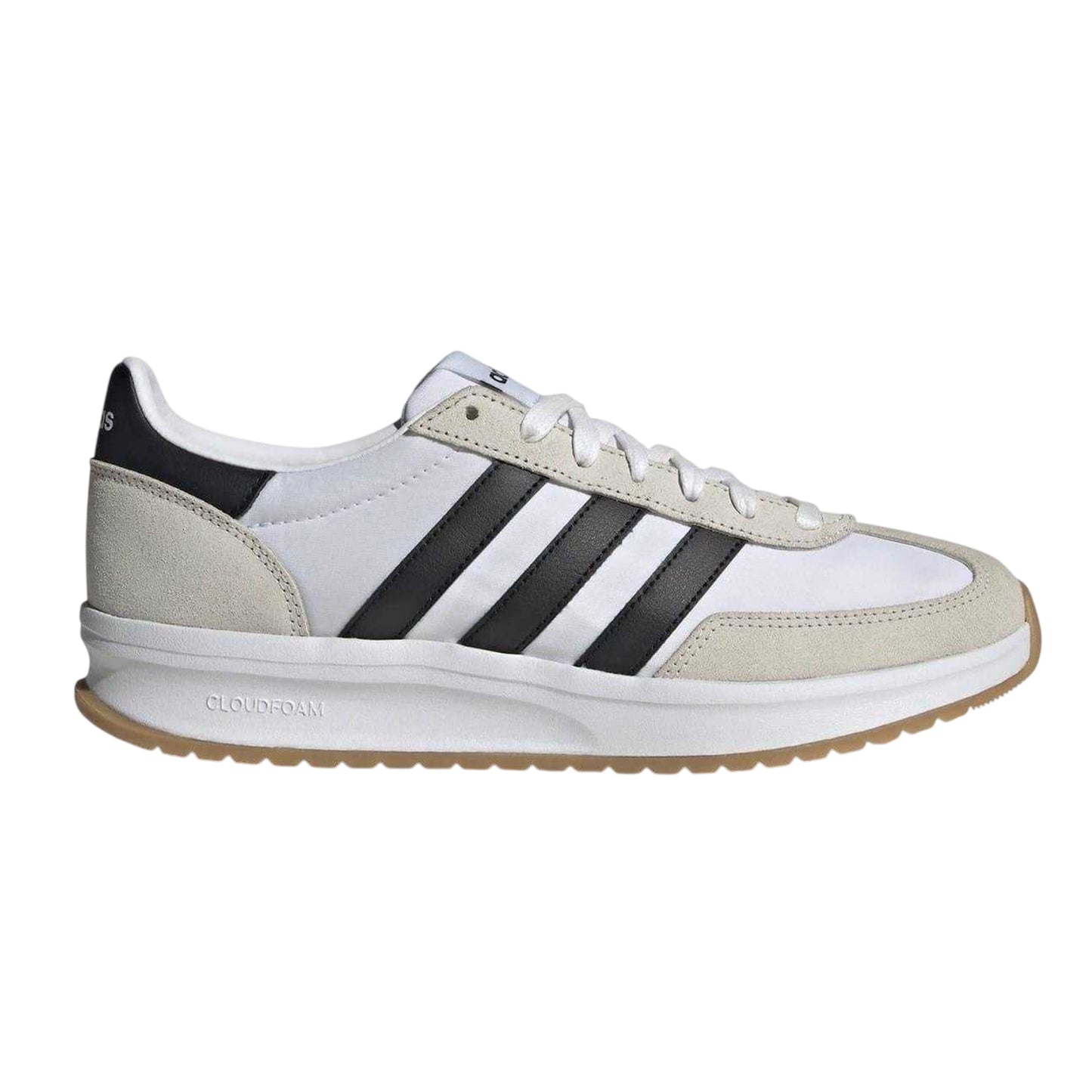 White-Black - Front - Adidas Mens Run 70s 2.0 Stripes Leather Trainers