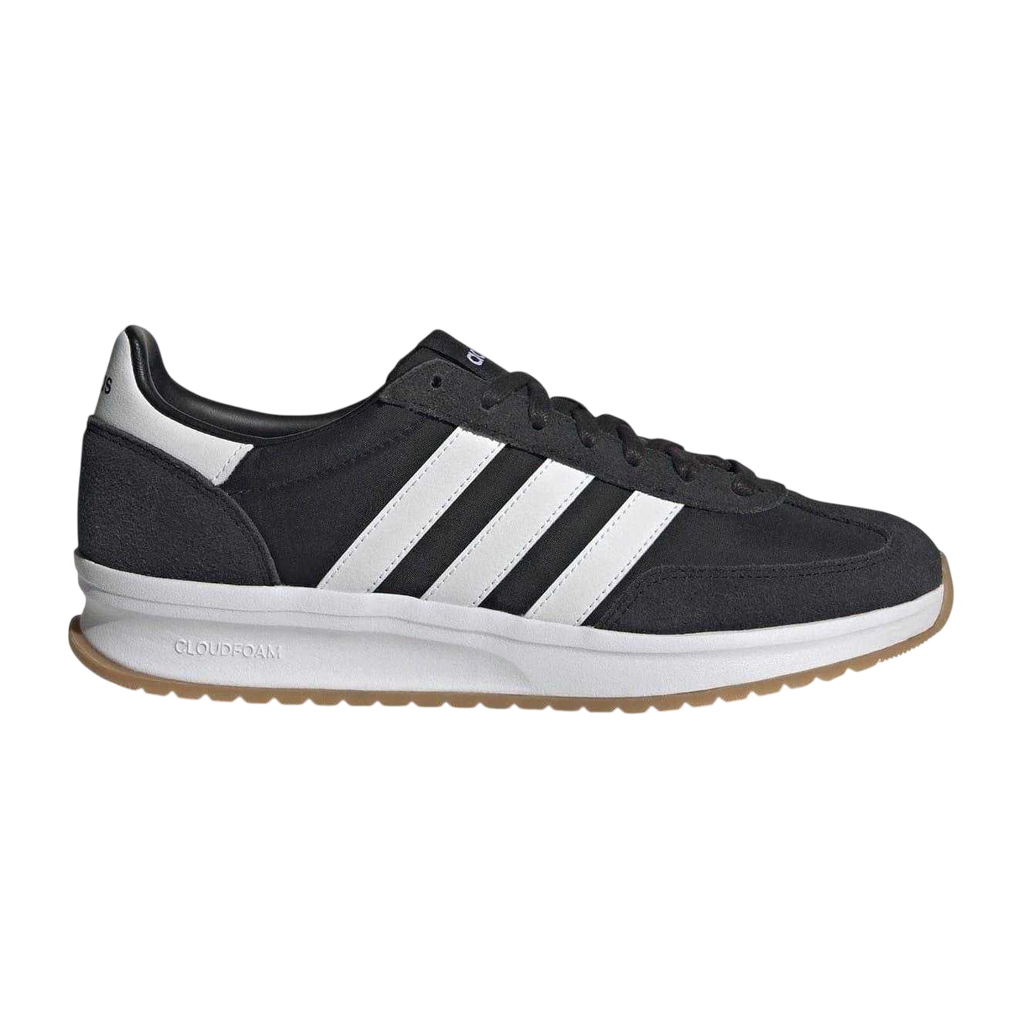 Black-White - Front - Adidas Mens Run 70s 2.0 Stripes Leather Trainers