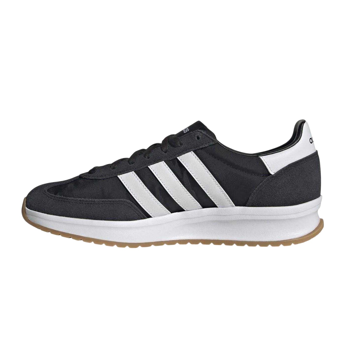 Black-White - Side - Adidas Mens Run 70s 2.0 Stripes Leather Trainers