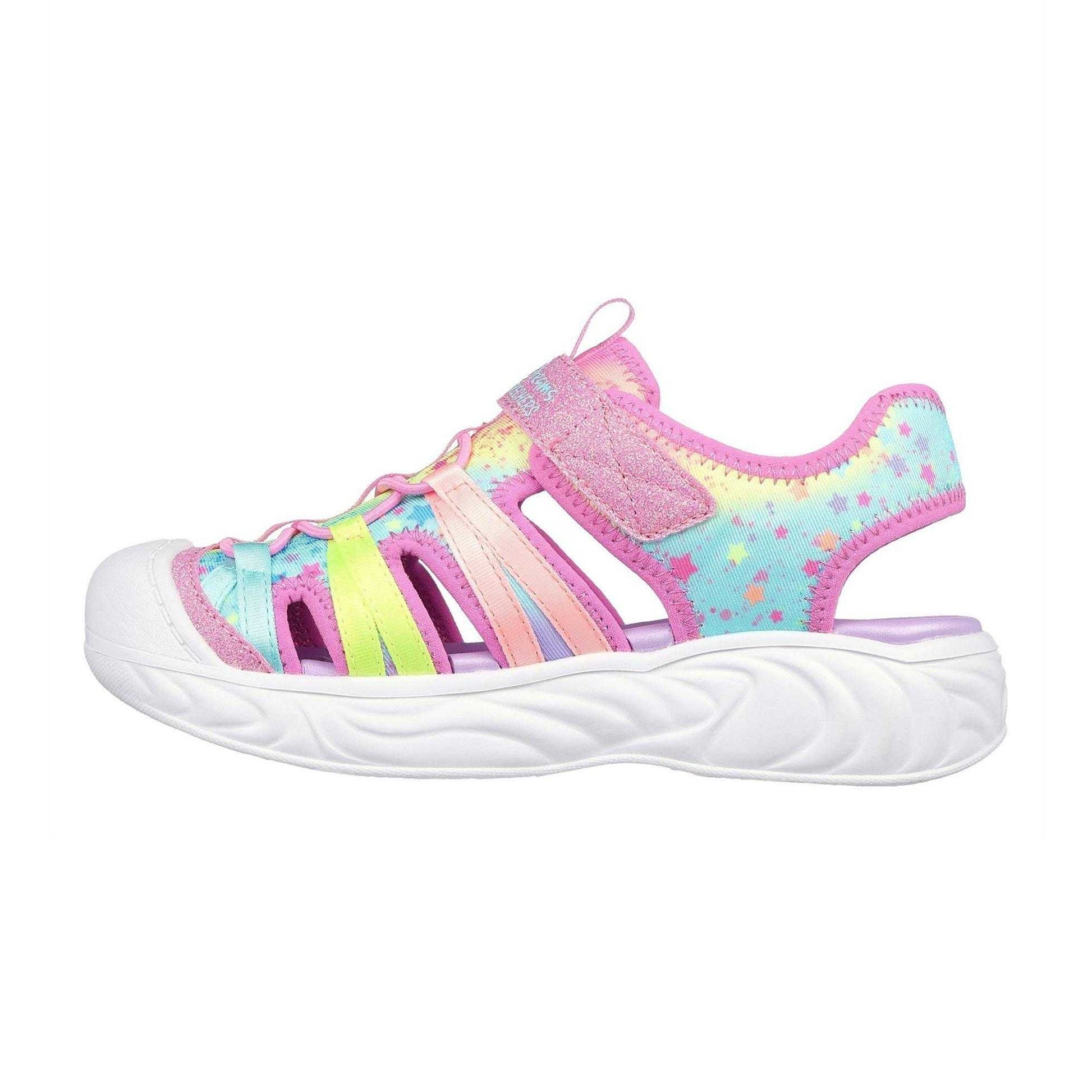 Pink - Back - Skechers Toddler Unicorn Synthetic Sandals