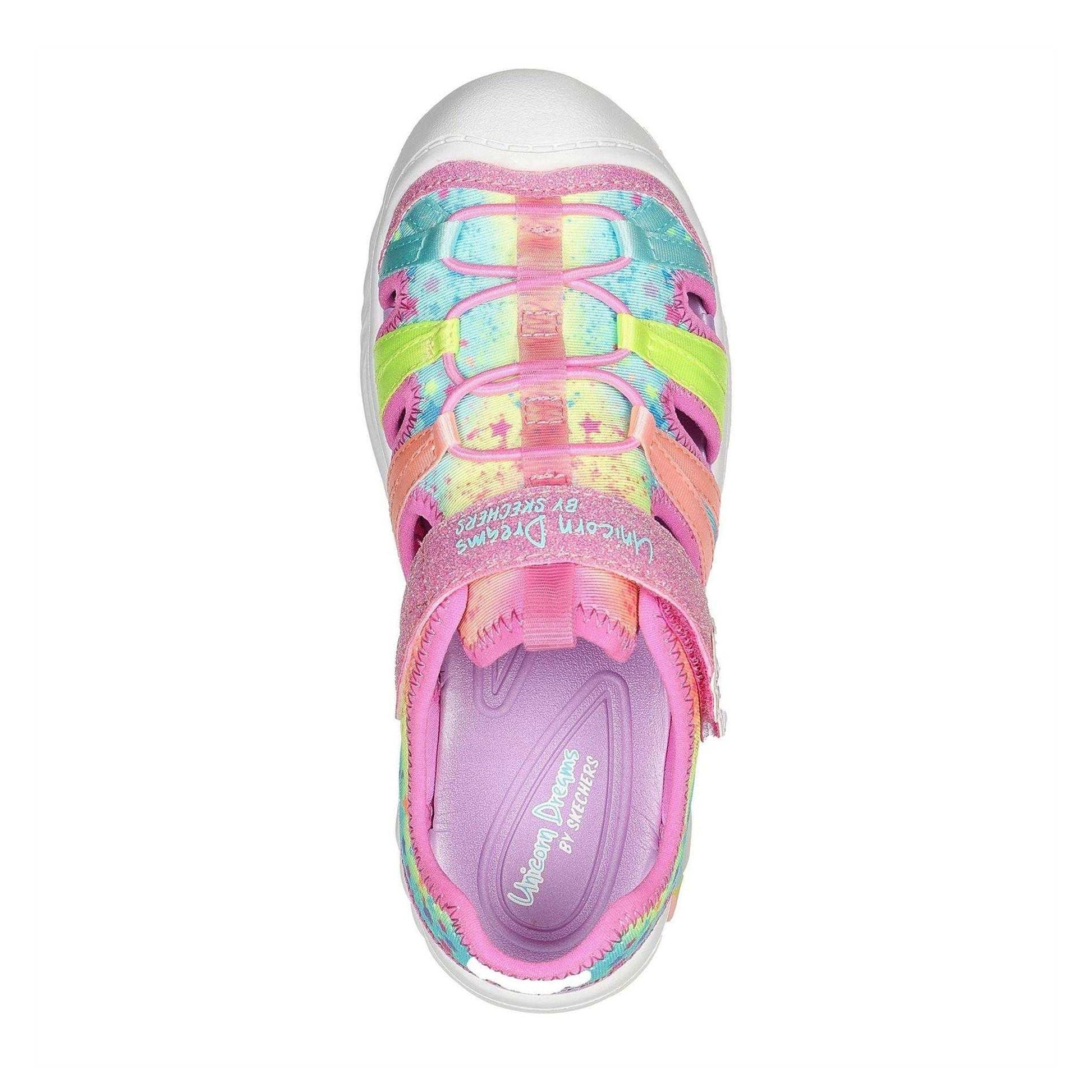 Pink - Side - Skechers Toddler Unicorn Synthetic Sandals