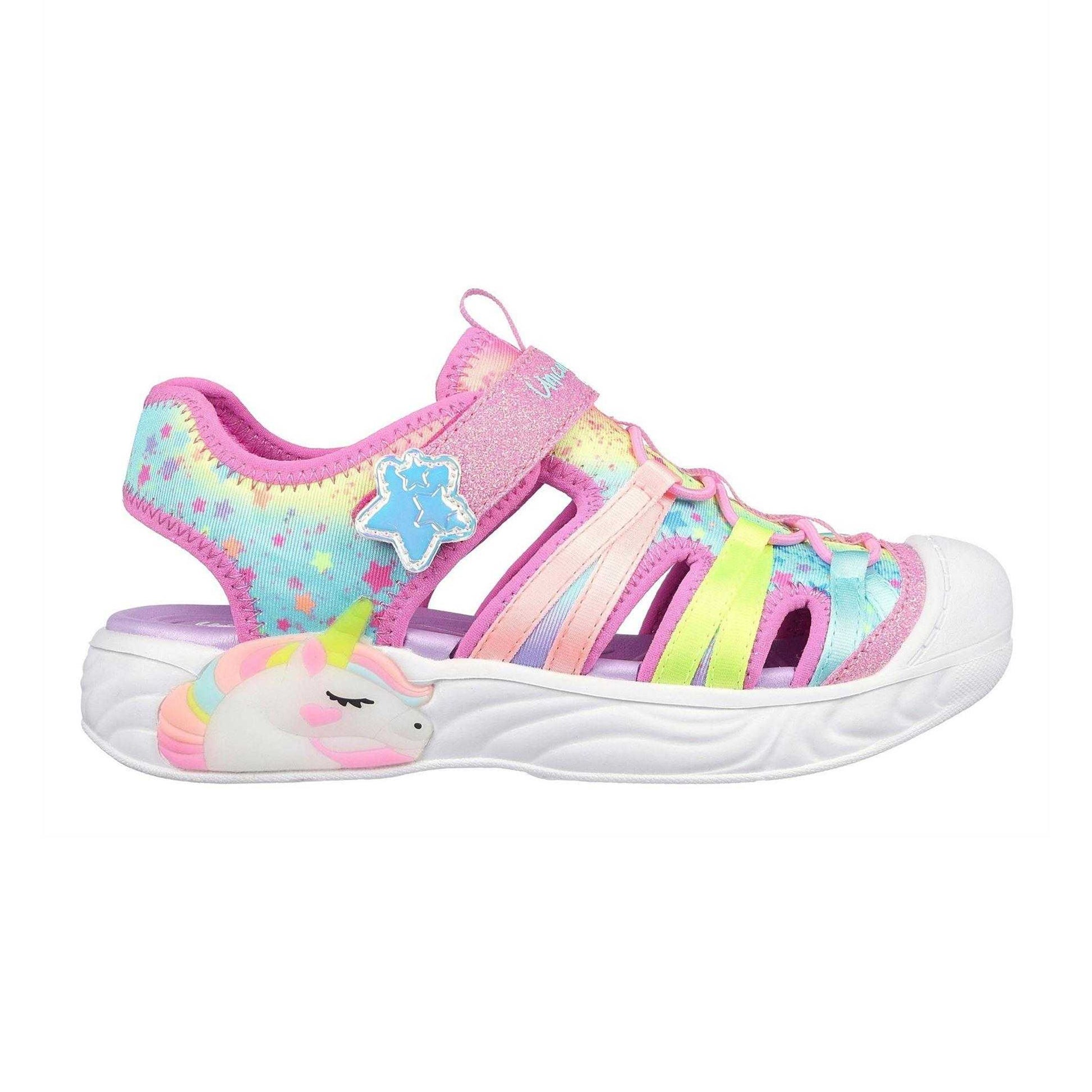 Pink - Front - Skechers Toddler Unicorn Synthetic Sandals