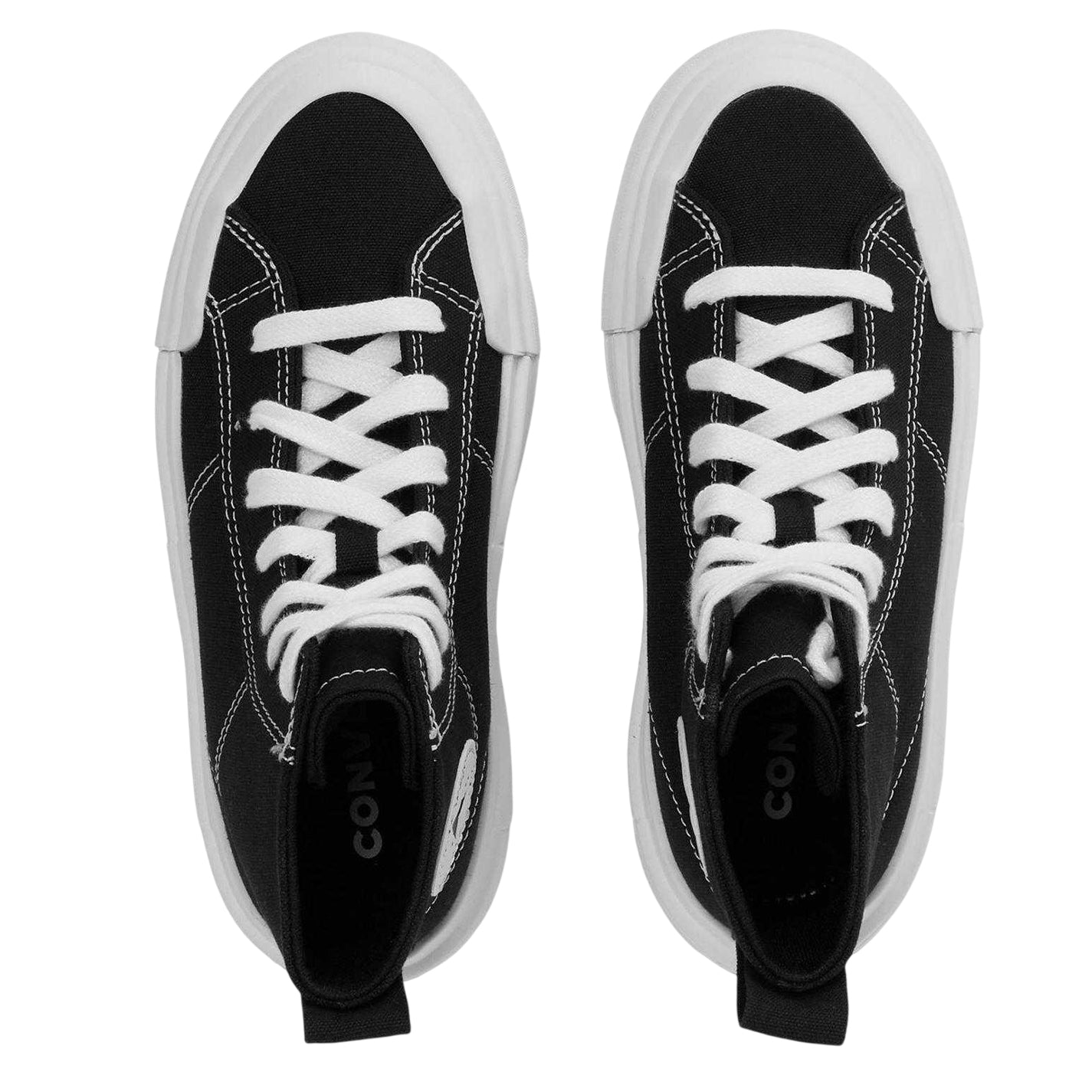 Black-White - Side - Converse Childrens-Kids Chuck Taylor Platform High Top Trainers